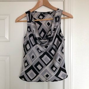 Jaloux Zalu Cowl Scoop-neck Career Tank